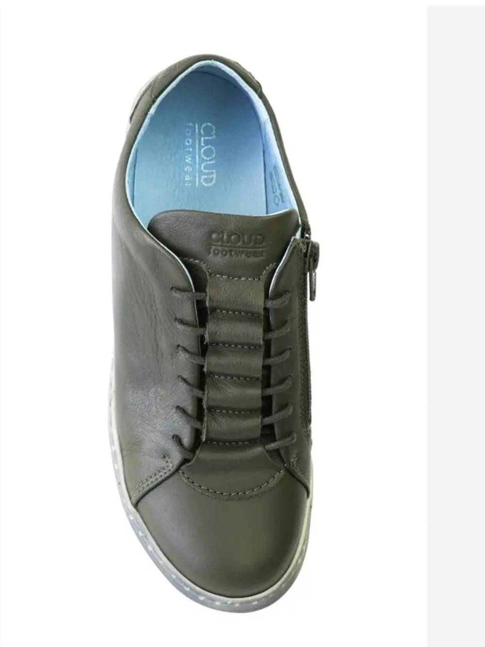 Cloud Olive Leather Casual Sneaker Unisex Size 40